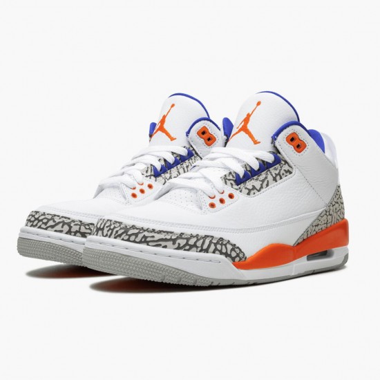 Air Jordan 3 Retro Knicks White/Old Royal University Ora Dámské/Pánské Boty