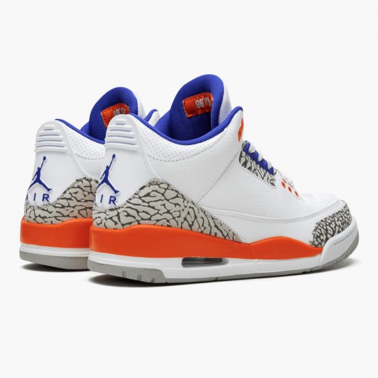 Air Jordan 3 Retro Knicks White/Old Royal University Ora Dámské/Pánské Boty