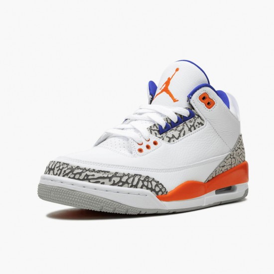 Air Jordan 3 Retro Knicks White/Old Royal University Ora Dámské/Pánské Boty