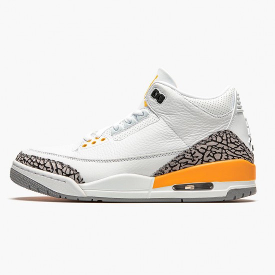 Air Jordan 3 Retro Laser Orange White/Laser Orange-CePánskét Grey Dámské/Pánské Boty