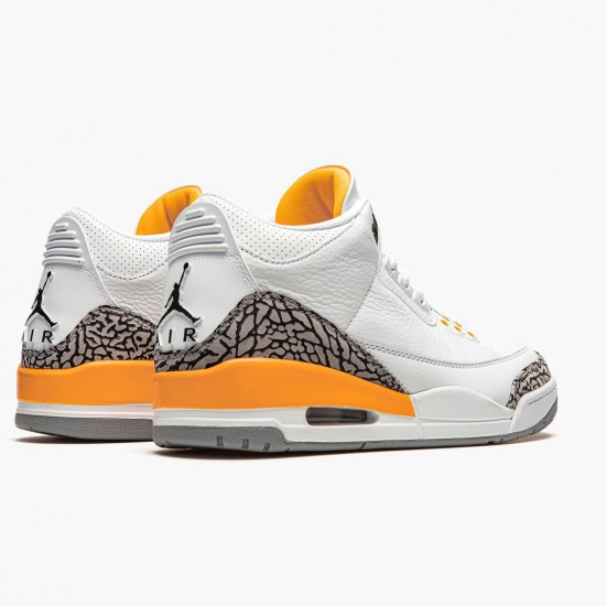 Air Jordan 3 Retro Laser Orange White/Laser Orange-CePánskét Grey Dámské/Pánské Boty