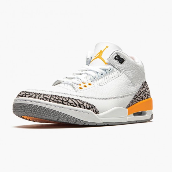 Air Jordan 3 Retro Laser Orange White/Laser Orange-CePánskét Grey Dámské/Pánské Boty