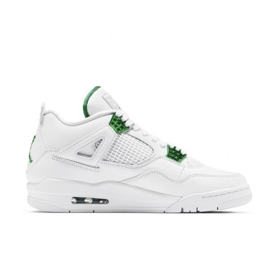 Air Jordan 4 Retro Metallic Green White/Metallic Silver Pine Green Dámské/Pánské Boty