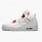 Air Jordan 4 Retro Metallic Orange White/Team Orange Metallic Sil Dámské/Pánské Boty