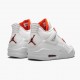 Air Jordan 4 Retro Metallic Orange White/Team Orange Metallic Sil Dámské/Pánské Boty