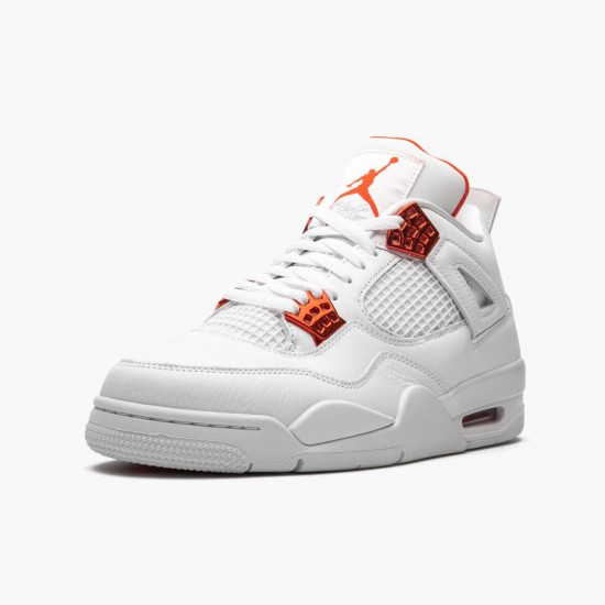 Air Jordan 4 Retro Metallic Orange White/Team Orange Metallic Sil Dámské/Pánské Boty