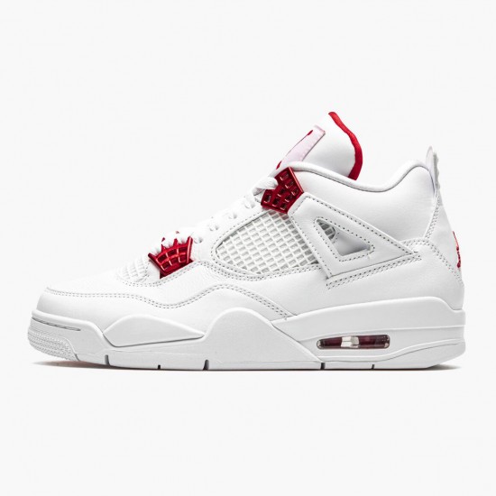 Air Jordan 4 Retro Metallic Red White/Metallic Silver Univers Dámské/Pánské Boty