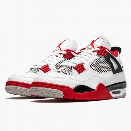 Air Jordan 4 Retro OG Fire Red 2020 White/Fire Red-Black Tech Grey Pánské Boty