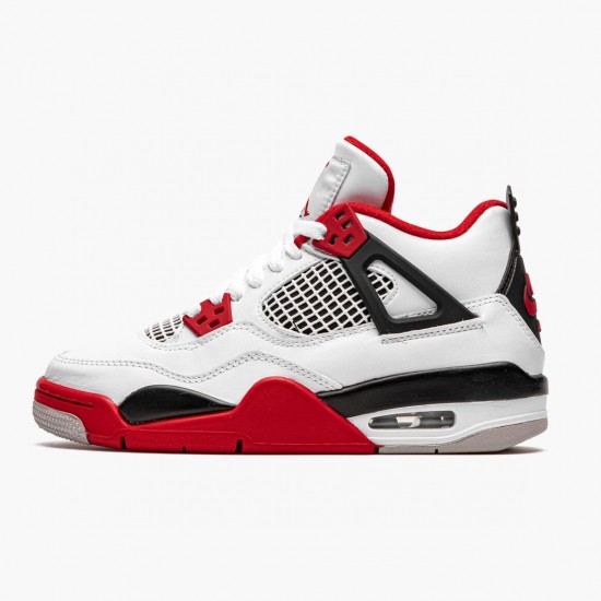 Air Jordan 4 Retro OG GS Fire Red 2020 White/Fire Red/Black Tech Grey Pánské Boty