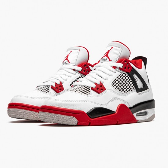 Air Jordan 4 Retro OG GS Fire Red 2020 White/Fire Red/Black Tech Grey Pánské Boty