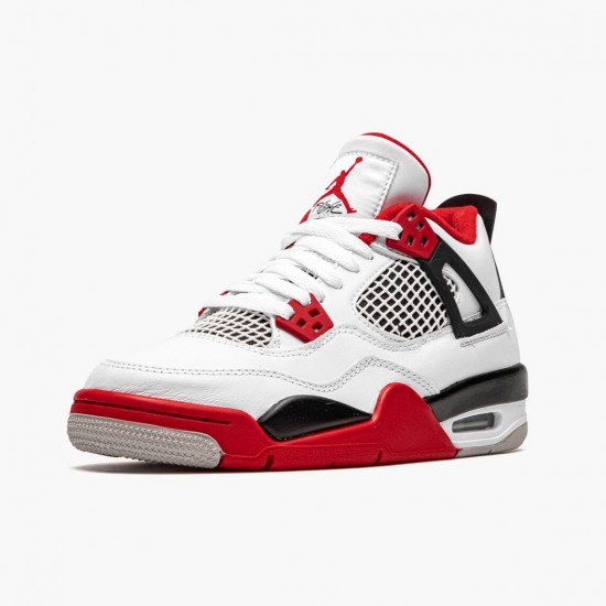 Air Jordan 4 Retro OG GS Fire Red 2020 White/Fire Red/Black Tech Grey Pánské Boty