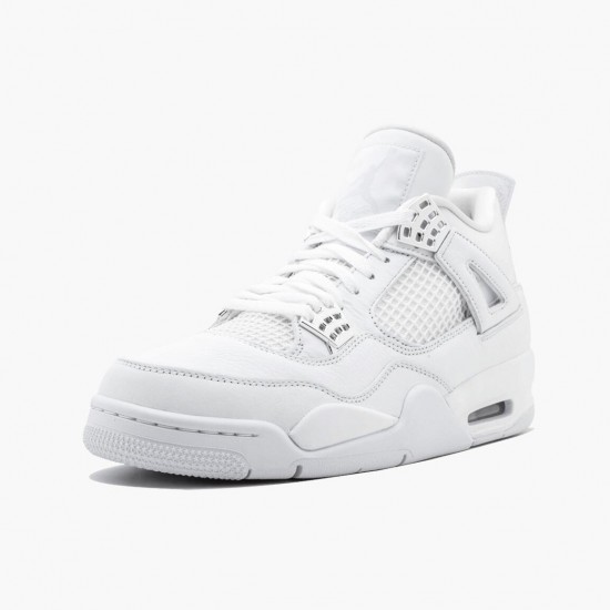 Air Jordan 4 Retro Pure Money White/Metallic Silver Dámské/Pánské Boty