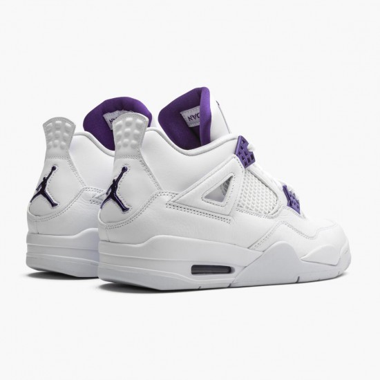 Air Jordan 4 Retro Purple Metallic White/Metallic Silver/Court Purple Dámské/Pánské Boty