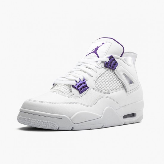 Air Jordan 4 Retro Purple Metallic White/Metallic Silver/Court Purple Dámské/Pánské Boty