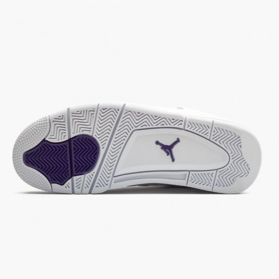 Air Jordan 4 Retro Purple Metallic White/Metallic Silver/Court Purple Dámské/Pánské Boty