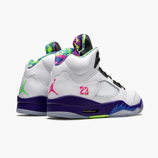 Air Jordan 5 Retro Alternate Bel Air White/Court Purple-Racer Pink-Ghost Green Dámské/Pánské Boty