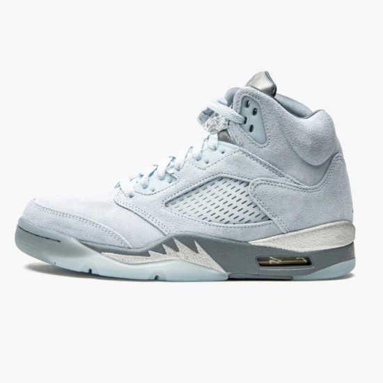 Air Jordan 5 Retro Bluebird With Silver White Photo Blue/Football Grey/Metallic Silver/White Dámské/Pánské Boty