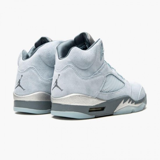 Air Jordan 5 Retro Bluebird With Silver White Photo Blue/Football Grey/Metallic Silver/White Dámské/Pánské Boty