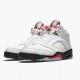 Air Jordan 5 Retro Fire Red Silver Tongue True White/Fire Red/Black Pánské Boty