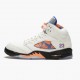 Air Jordan 5 Retro International Flight Sail/Racer Blue-Cone Black Dámské/Pánské Boty