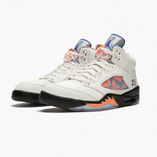 Air Jordan 5 Retro International Flight Sail/Racer Blue-Cone Black Dámské/Pánské Boty