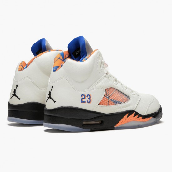 Air Jordan 5 Retro International Flight Sail/Racer Blue-Cone Black Dámské/Pánské Boty