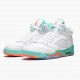 Air Jordan 5 Retro Light Aqua White/Crimson Pulse-Light Aqua Dámské/Pánské Boty